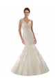 Ivoire & Champagne Sirène Col V Tulle Dentelle Robes de mariée