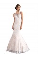 Ivoire & Champagne Sirène Illusion Traîne cathédrale Tulle Dentelle Robes de mariée
