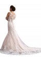 Ivoire & Champagne Sirène Illusion Traîne cathédrale Tulle Dentelle Robes de mariée