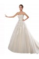 Ivoire & Champagne Trapèze Sans bretelle Tulle Dentelle Robes de mariée