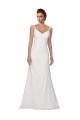 Ivoire Fourreau Col V Mousseline Robes de mariée
