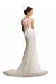 Ivoire Fourreau Illusion Mousseline Dentelle Robes de mariée