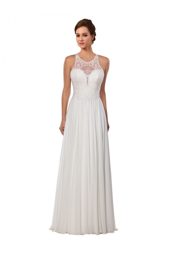 Ivoire Fourreau Illusion Mousseline Robes de mariée