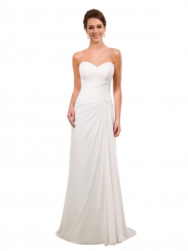 Ivoire Fourreau Mousseline Robes de mariée