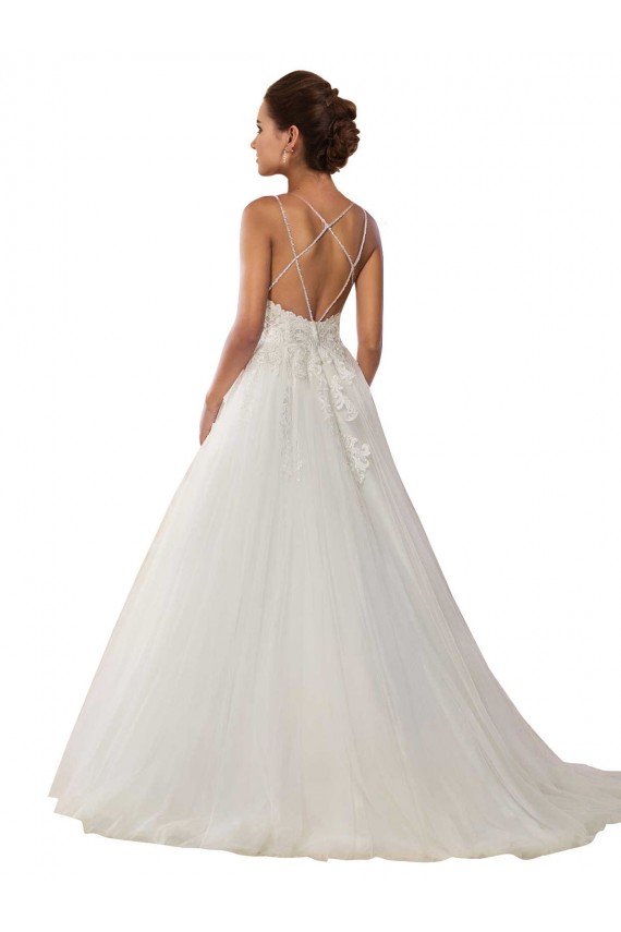Ivoire Princesse Bretelles spaghetti Tulle Dentelle Boho Robes de mariée