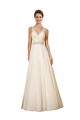 Ivoire Trapèze Col V Tulle Robes de mariée