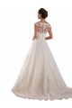 Ivoire Trapèze Illusion Tulle Dentelle Classique Robes de mariée