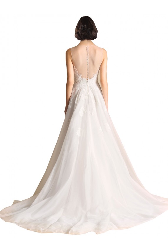 Ivoire Trapèze Illusion Tulle Robes de mariée
