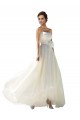 Ivoire Trapèze Sans bretelle Mousseline Robes de mariée