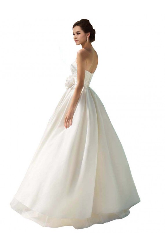 Ivoire Trapèze Sans bretelle Mousseline Robes de mariée