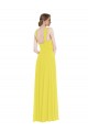 Jaune Trapèze Bretelles spaghetti Mousseline Longue Robes demoiselle d'honneur