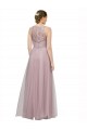 Light Lilac Trapèze Tulle Dentelle Longue Robes demoiselle d'honneur