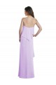 Lilas Trapèze Bretelles spaghetti Scoop Mousseline Longue Robes demoiselle d'honneur