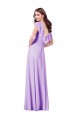 Lilas Trapèze Col V Mousseline Longue Robes demoiselle d'honneur