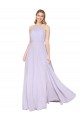 Lilas Trapèze Licou Col Haut Mousseline Longue Formelles Robes demoiselle d'honneur / Robes de soirée / Robes de bal