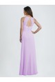 Lilas Trapèze Licou Mousseline Longue Robes demoiselle d'honneur