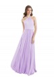 Lilas Trapèze Licou Mousseline Longue Robes demoiselle d'honneur