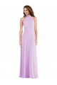 Lilas Trapèze Licou Mousseline Longue Robes demoiselle d'honneur