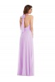 Lilas Trapèze Licou Mousseline Longue Robes demoiselle d'honneur