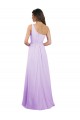 Lilas Trapèze Mousseline Longue Robes demoiselle d'honneur