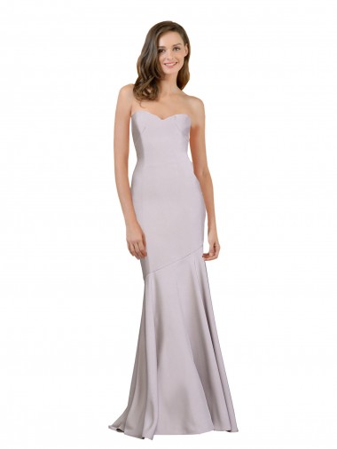 Lilas arctique Sirène Sans bretelle Crêpe Stretch Longue Robes demoiselle d'honneur / Robes de bal