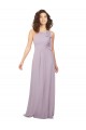 Lueur rose Trapèze Licou Mousseline Longue Robes demoiselle d'honneur