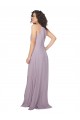 Lueur rose Trapèze Licou Mousseline Longue Robes demoiselle d'honneur