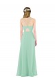 Menthe verte Fourreau Col V Mousseline Longue Robes demoiselle d'honneur