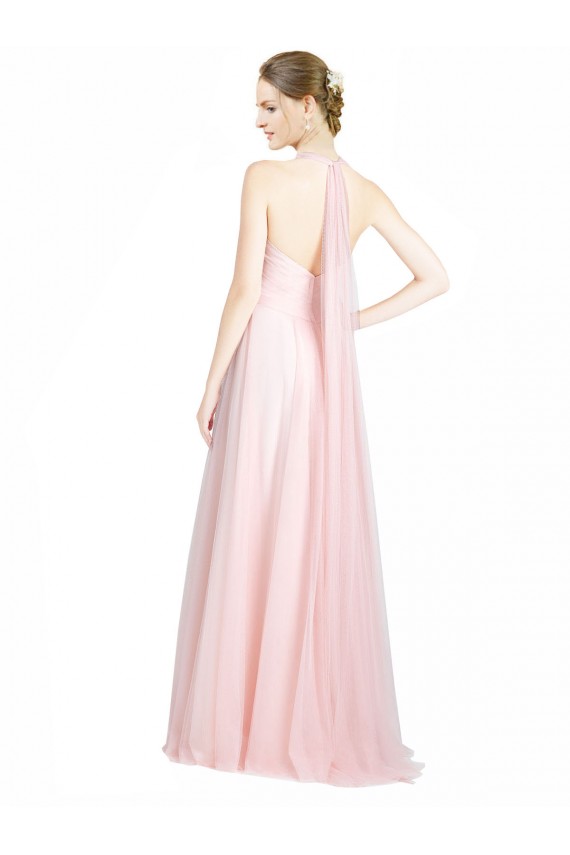 Menthe verte Trapèze Bretelles spaghetti Tulle Longue Robes demoiselle d'honneur