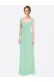 Menthe verte Trapèze Mousseline Longue Robes demoiselle d'honneur