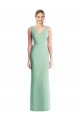 Menthe verte Trompette Col V Mousseline Longue Robes demoiselle d'honneur