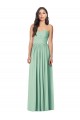 Menthe verte Trompette Sans bretelle Mousseline Longue Robes demoiselle d'honneur