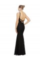 Noir Fourreau Col bijou Dentelle Longue Robes demoiselle d'honneur