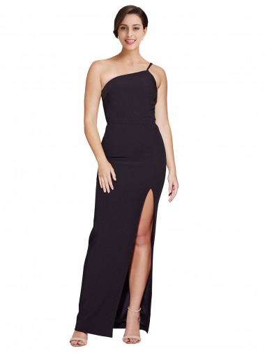 Noir Fourreau Sans bretelle Crêpe Stretch Longue Formelles Robes demoiselle d'honneur / Robes de soirée / Robes de bal