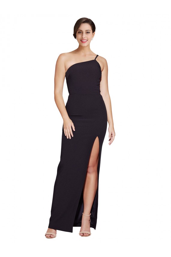 Noir Fourreau Sans bretelle Crêpe Stretch Longue Formelles Robes demoiselle d'honneur / Robes de soirée / Robes de bal