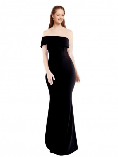 Noir Sirène Crêpe Stretch Longue Formelles Robes demoiselle d'honneur / Robes de soirée / Robes de bal