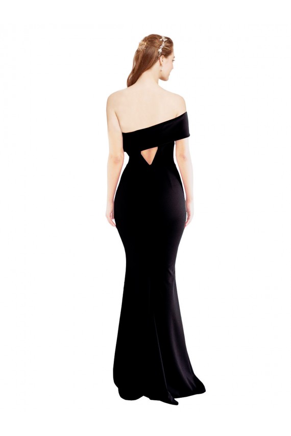 Noir Sirène Crêpe Stretch Longue Formelles Robes demoiselle d'honneur / Robes de soirée / Robes de bal