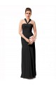 Noir Sirène Licou Mousseline Longue Robes demoiselle d'honneur