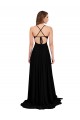 Noir Trapèze Col V Spandex Longue Formelles Robes demoiselle d'honneur / Robes de soirée / Robes de bal