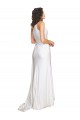 Blanc Trapèze Satiné Soyeux Robes de mariée