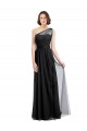 Noir Trapèze Tulle Longue Robes demoiselle d'honneur
