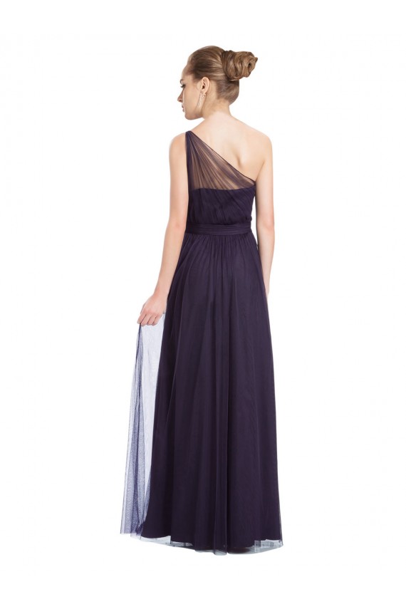 Noir Trapèze Tulle Longue Robes demoiselle d'honneur