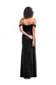 Noir Trapèze Épaule Dénudée Sans bretelle Velours Stretch Longue Formelles Robes demoiselle d'honneur / Robes de soirée / Robes de bal