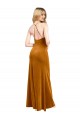 Or Trapèze Licou Col Haut Velours Stretch Longue Formelles Robes demoiselle d'honneur / Robes de soirée / Robes de bal