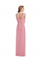 Peau Rose Trapèze Licou Mousseline Longue Robes demoiselle d'honneur