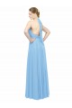 Periwinkle Trapèze Licou Mousseline Longue Robes demoiselle d'honneur