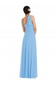 Periwinkle Trompette Mousseline Longue Robes demoiselle d'honneur