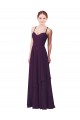 Pourpre Fourreau Mousseline Longue Robes demoiselle d'honneur