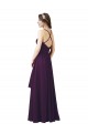 Pourpre Fourreau Mousseline Longue Robes demoiselle d'honneur