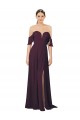 Pourpre Fourreau Mousseline Longue Robes demoiselle d'honneur